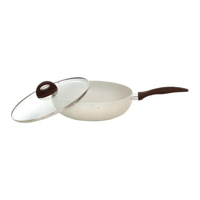 WOK INDUÇÃO 28 CM CERAMIC LIFE SMART PLUS - CREAM/MARROM - Foto 2