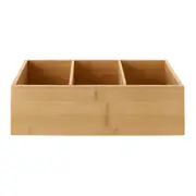 ORGANIZADOR 20 CM X 30 CM COM 3 DIVISÓRIAS BAMBOO - BAMBU - Foto 1