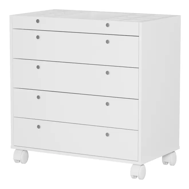 ESTRUTURA DE CÔMODA 5 GAVETAS 80 CM X 45 CM NAMI I - BRANCO - Foto 2