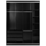 ESTRUTURA DE GUARDA-ROUPA DE CASAL 2 PORTAS FRIZ - PRETO - Foto 7