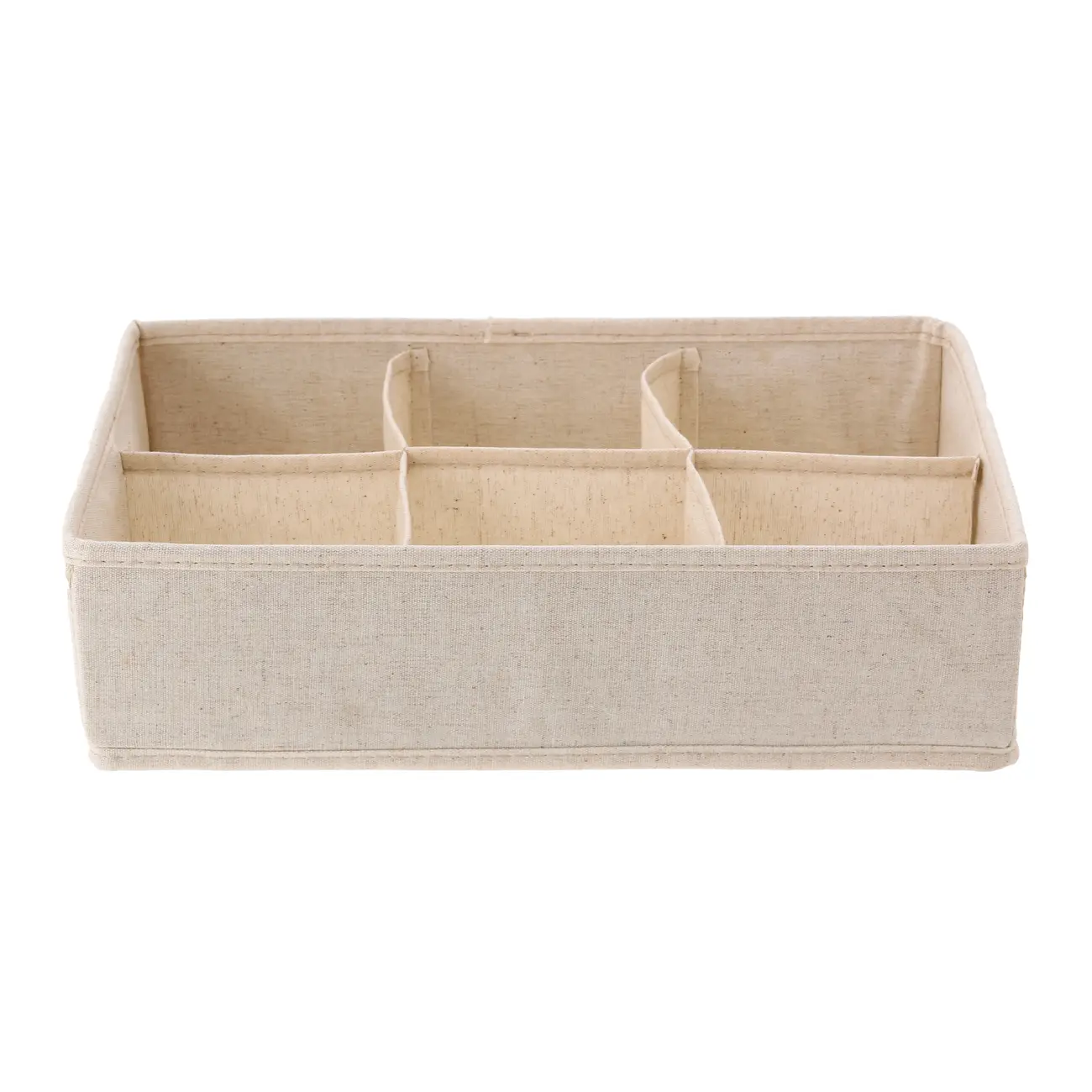CESTO ORGANIZADOR DOBRÁVEL COM 6 DIVISÓRIAS QUADRADAS COTTON LINNEN - NATURAL - Foto 1