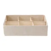 CESTO ORGANIZADOR DOBRÁVEL COM 6 DIVISÓRIAS QUADRADAS COTTON LINNEN - NATURAL - Foto 1
