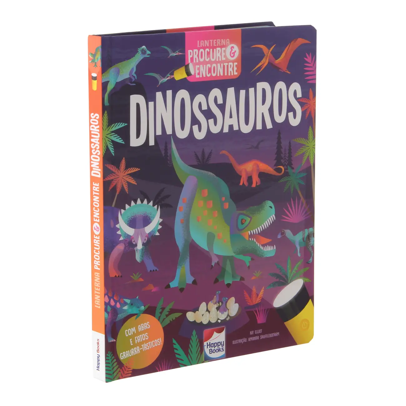 LIVRO LANTERNA - PROCURE E ENCONTRE! DINOSSAUROS - MULTICOR - Foto 3
