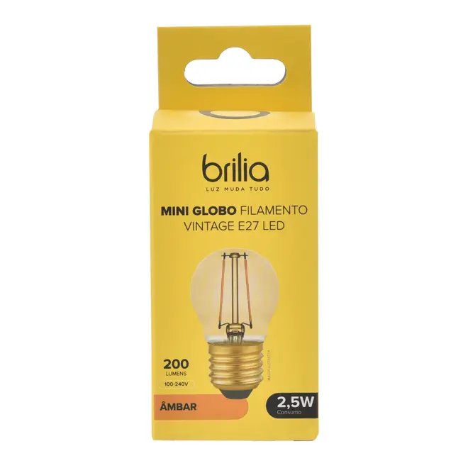 LÂMPADA LED FILAMENTO G45 E27 2,5W 127/220V BRILIA - HANBAR - Foto 3