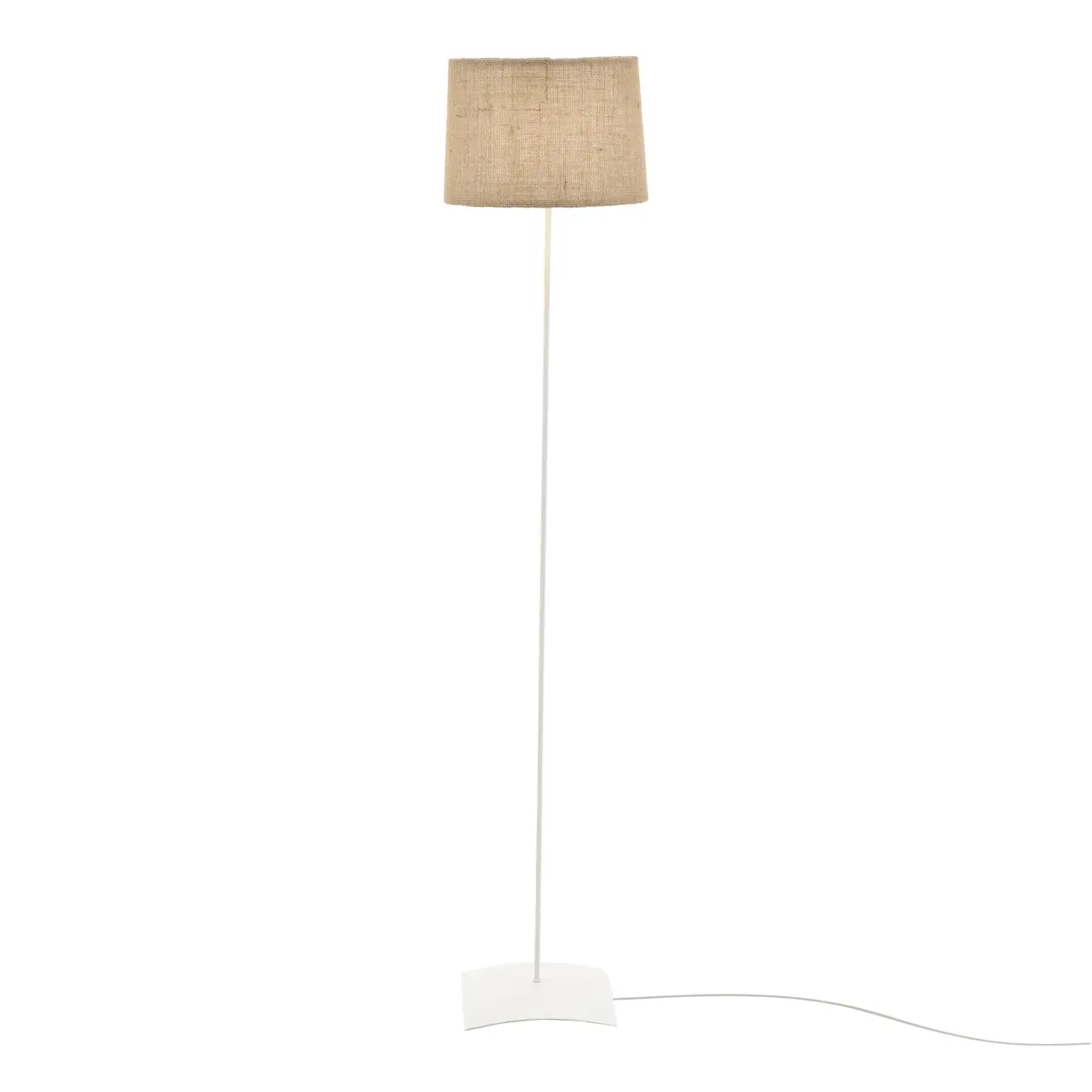 LUMINÁRIA DE CHÃO ALINE C/CÚPULA K - BRANCO PROVENCE/JUTA - Foto 1