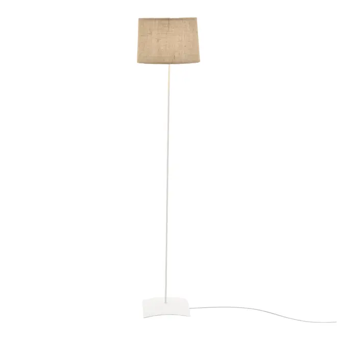 LUMINÁRIA DE CHÃO ALINE C/CÚPULA K - BRANCO PROVENCE/JUTA - Foto 1