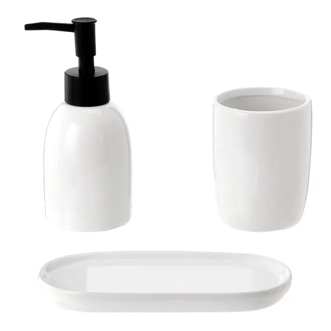 KIT PARA BANCADA 3 PEÇAS CLEANER - BRANCO/PRETO - Foto 1