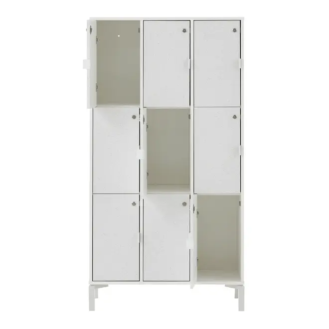 LOCKER/ARMÁRIO PARA ESCRITÓRIO ALTO 9 PORTAS SLEEK - BRANCO/GRANILITE - Foto 3