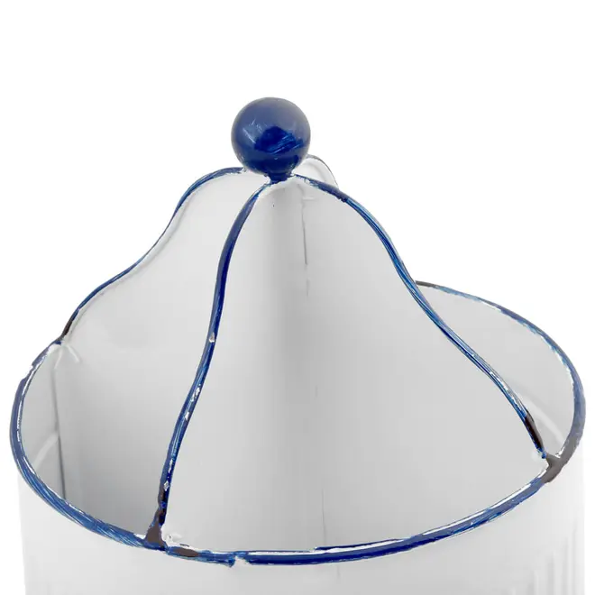 PORTA-TALHERES MESA ZAZA CANELADA - BRANCO/AZUL - Foto 2