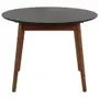 MESA DE JANTAR ELÁSTICA REDONDA 1,05 M/1,45 M OREGON - NOZES/PRETO - Foto 1
