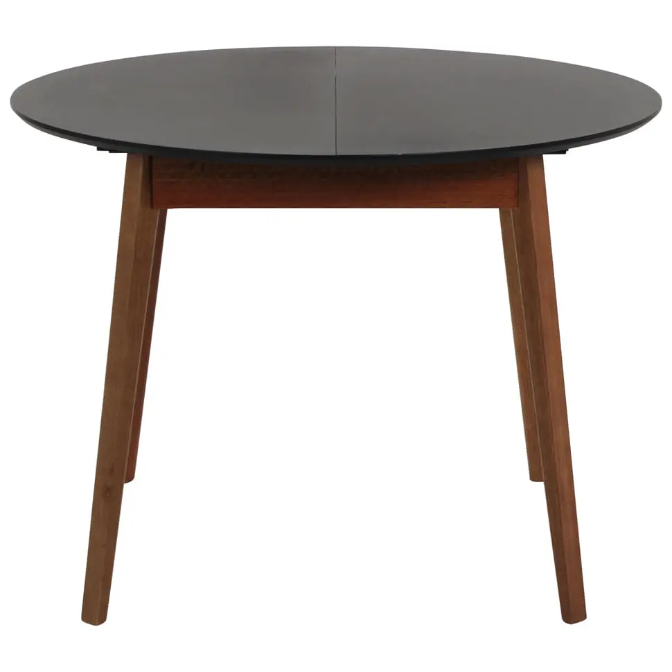 MESA DE JANTAR ELÁSTICA REDONDA 1,05 M/1,45 M OREGON - NOZES/PRETO - Foto 1