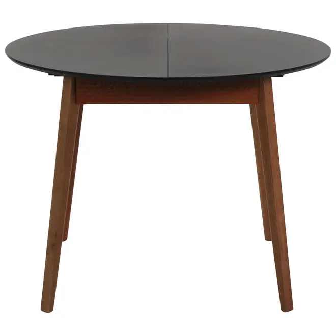 MESA DE JANTAR ELÁSTICA REDONDA 1,05 M/1,45 M OREGON - NOZES/PRETO - Foto 1