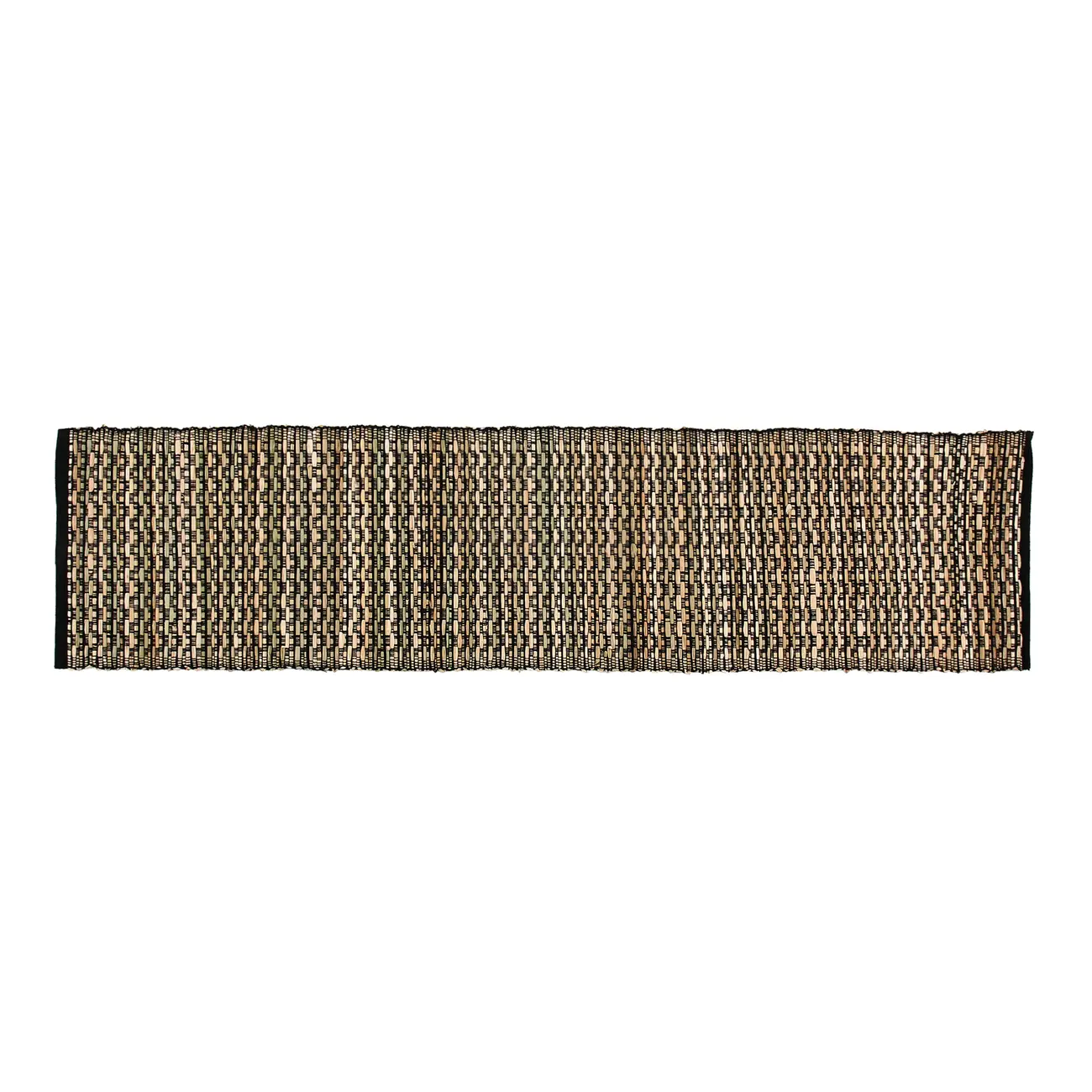 CAMINHO DE MESA 1,35 M X 33 CM MUQUÉM - PRETO/FIBRA CLARA - Foto 1