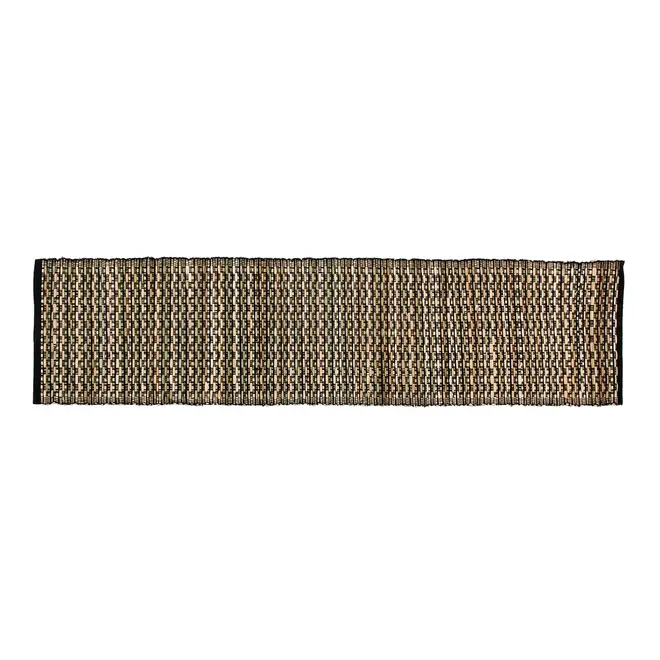 CAMINHO DE MESA 1,35 M X 33 CM MUQUÉM - PRETO/FIBRA CLARA - Foto 1