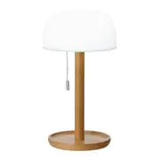 LUMINÁRIA DE MESA LED RECARREGÁVEL STELLA - BAMBU/BRANCO - Foto 4