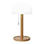 LUMINÁRIA DE MESA LED RECARREGÁVEL STELLA - BAMBU/BRANCO - Foto 4